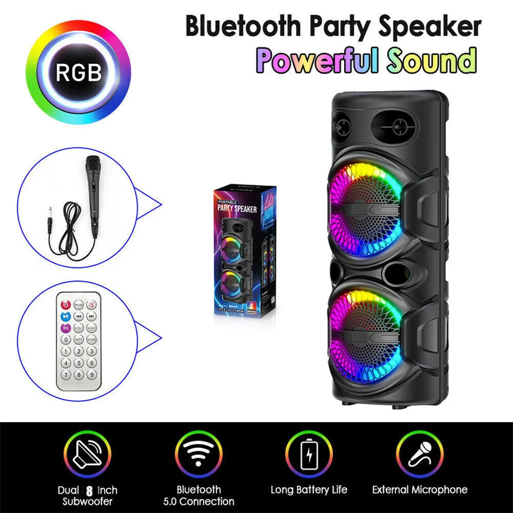 CURUK 3000W Portable Bluetooth Speaker Subwoofer Heavy Bass System