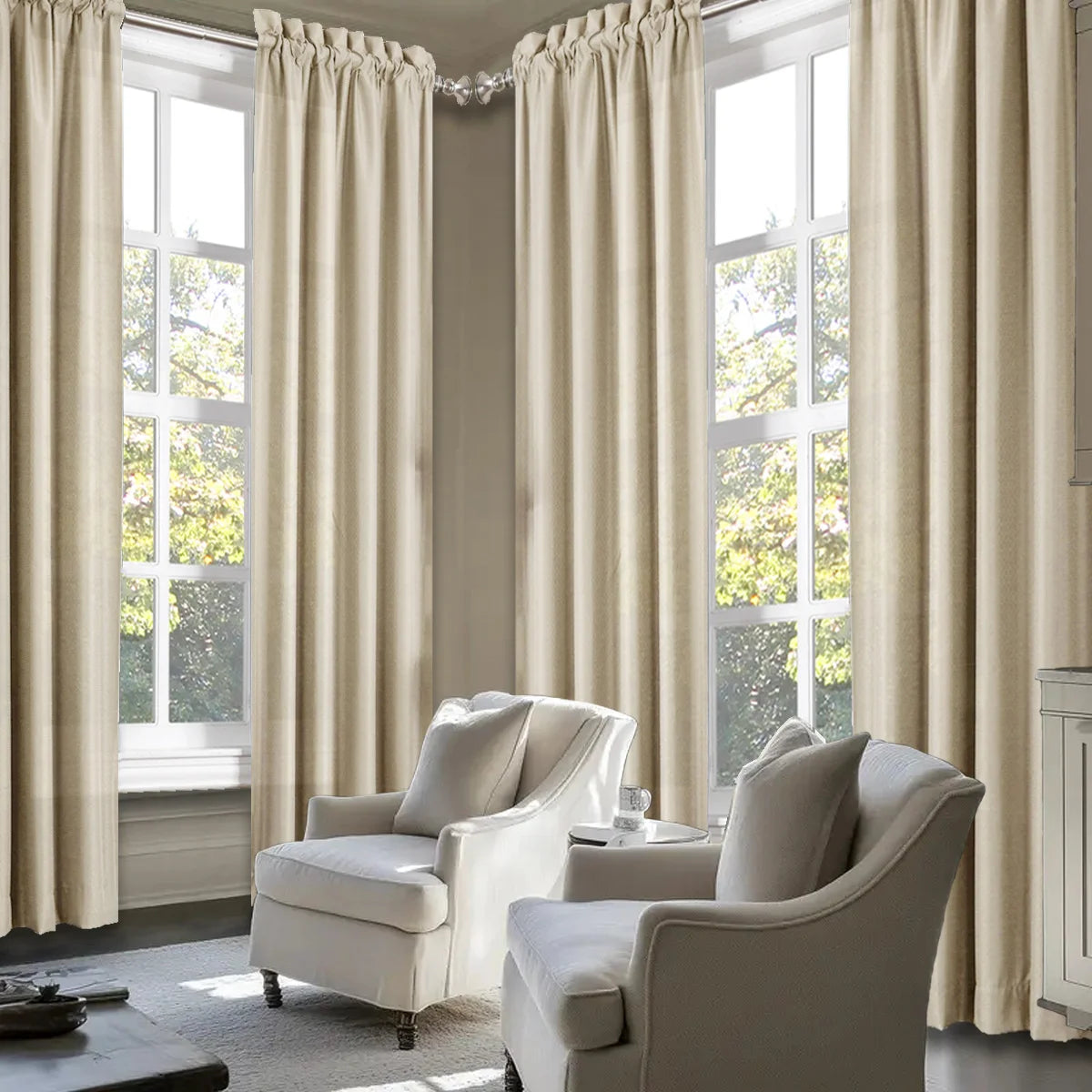 SABALANICA Light Filtering Curtains Rod Pocket Polyester For Living Room