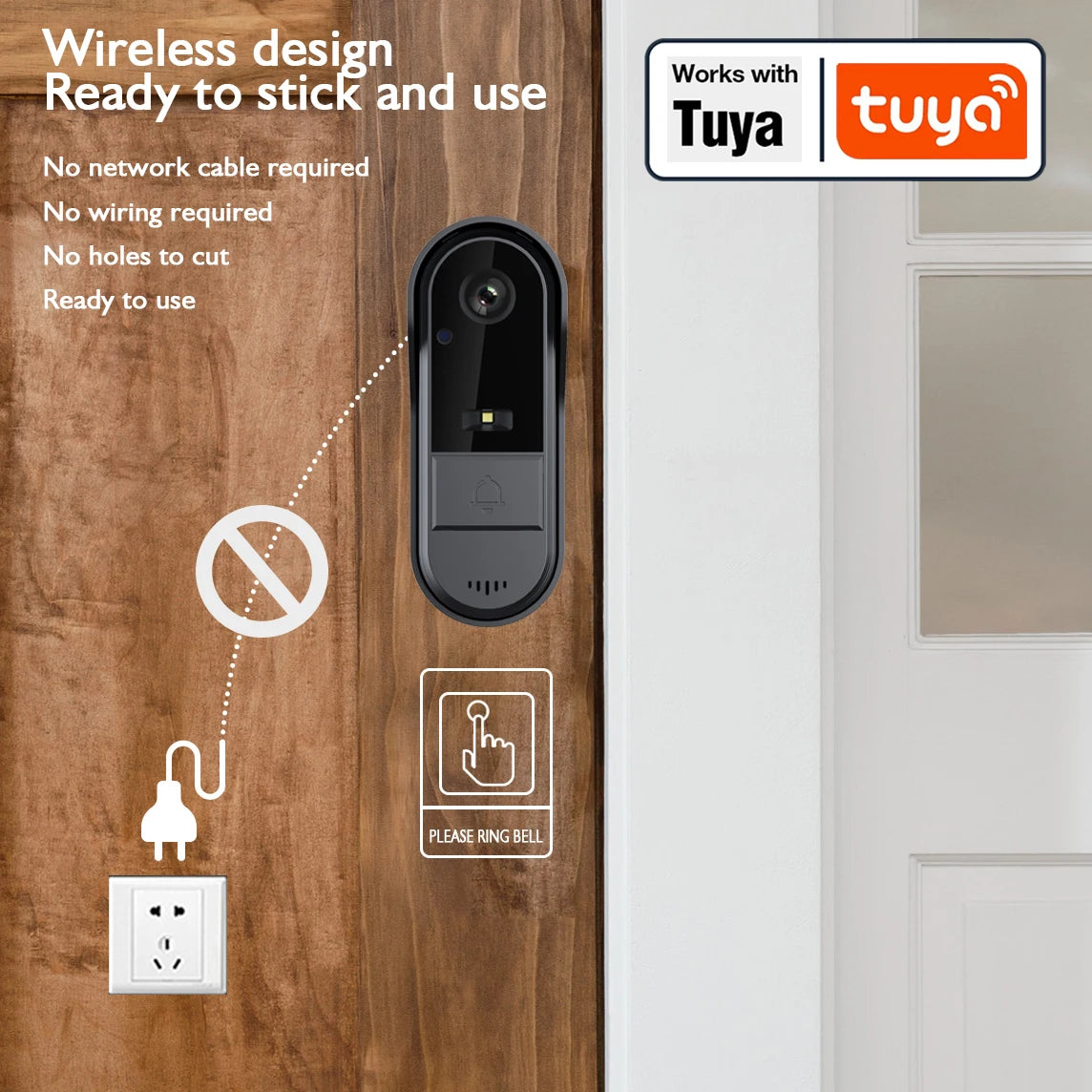 XBIBI WiFi Doorbell 1080P Two Way Audio Waterproof Storage