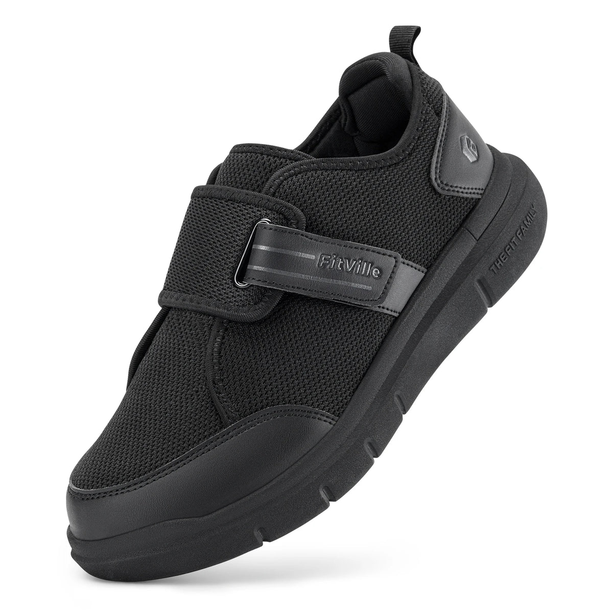 Fitville Men Diabetic Shoes Extra Wide Hook and Loop Walking Shoes