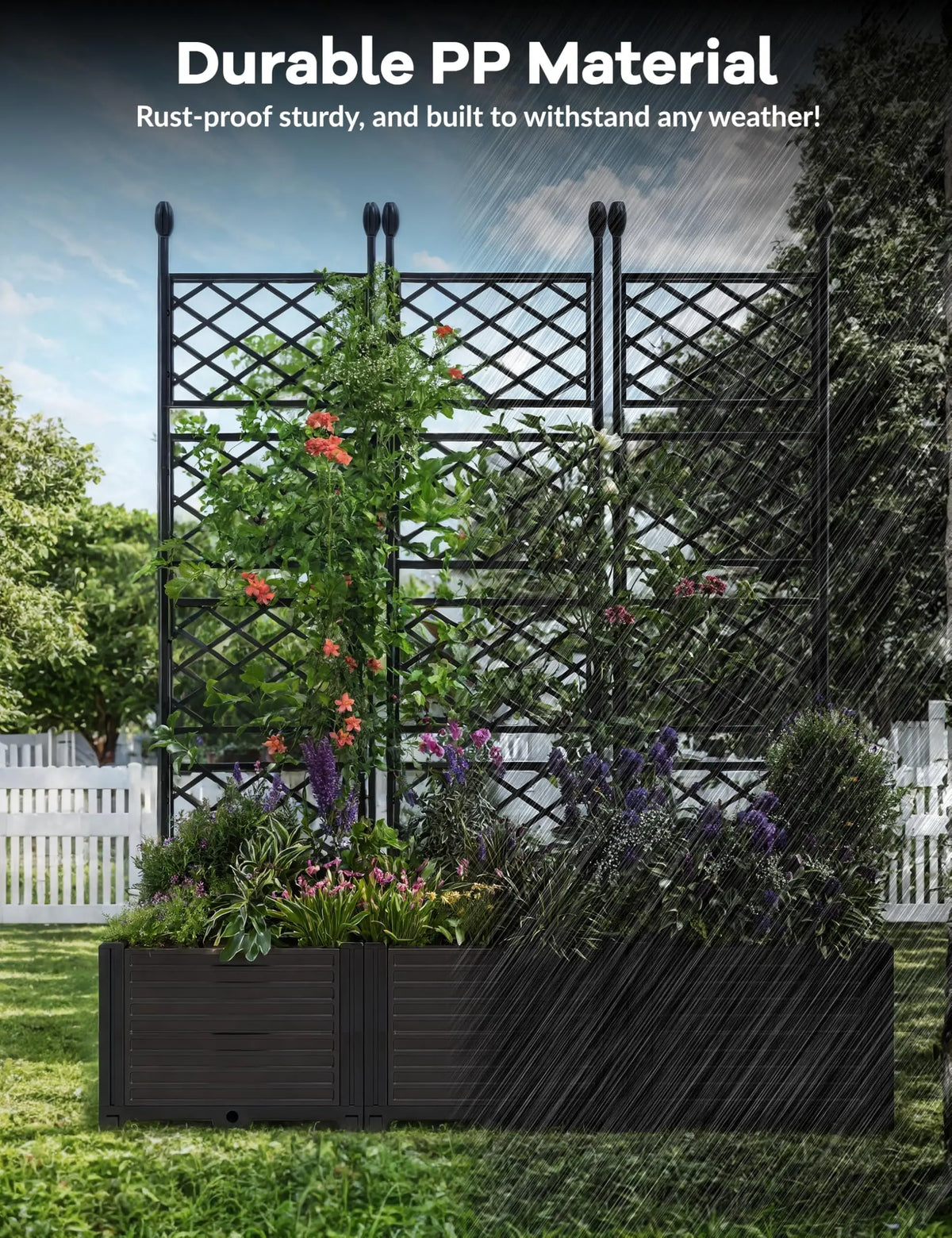 HiMISS Trellis Planter Box With Raised Garden Bed For Climbing