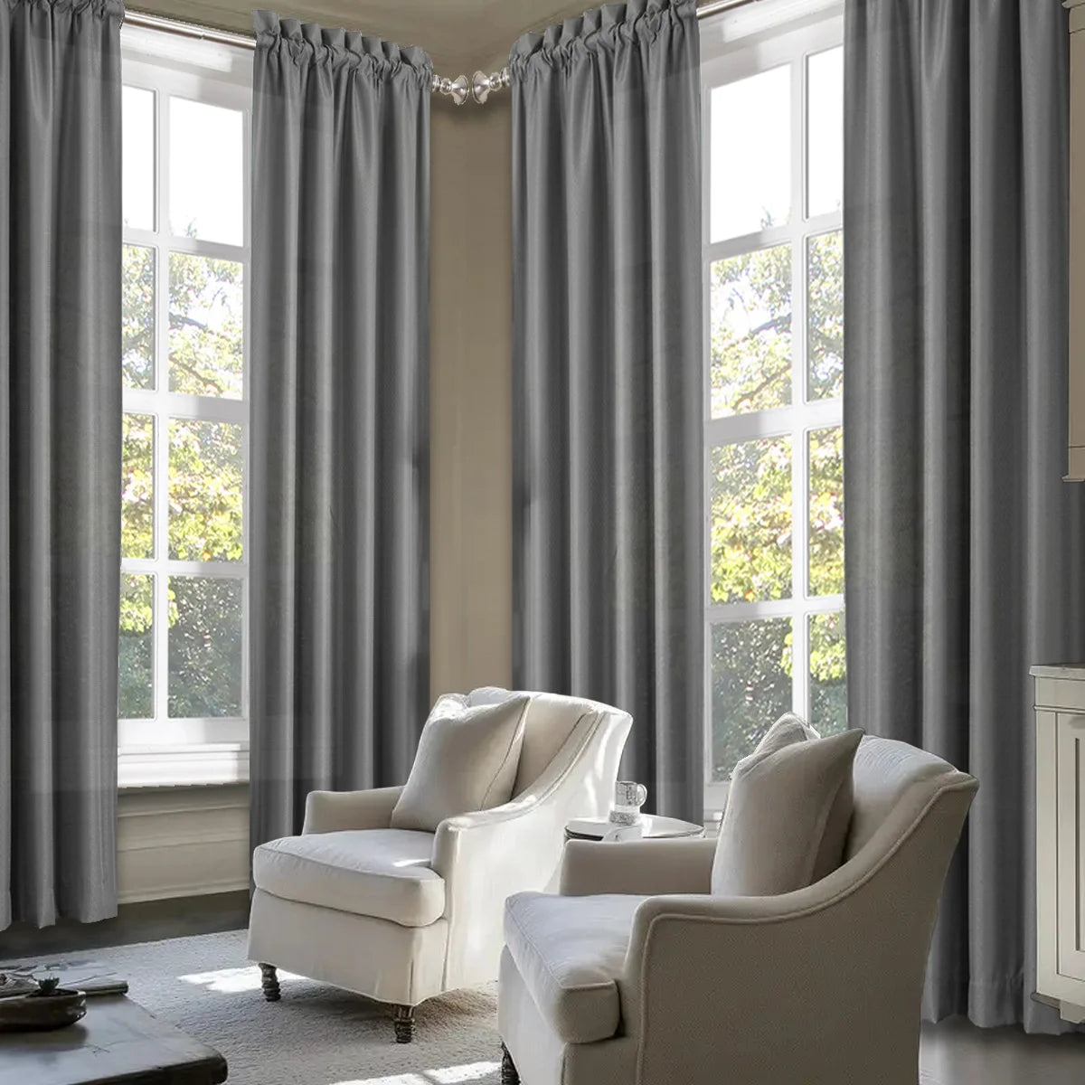 SABALANICA Light Filtering Curtains Rod Pocket Polyester For Living Room