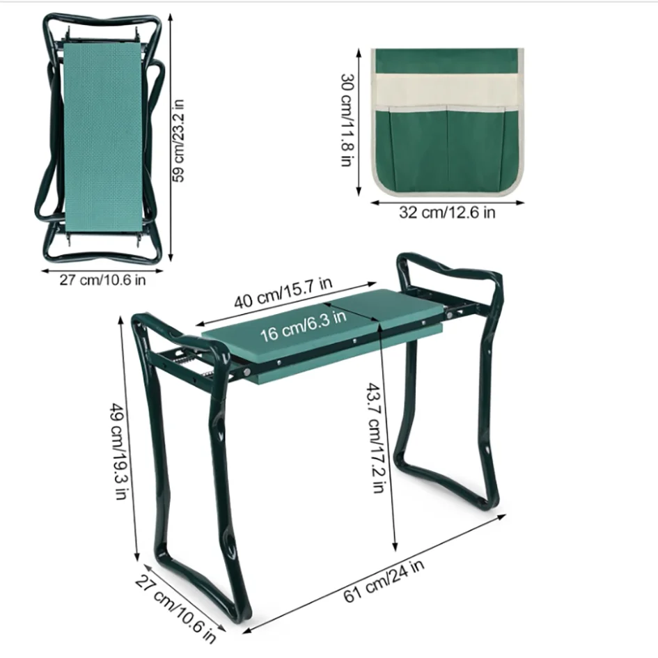Upgraded Folding Garden Kneeler and Seat Bench Portable