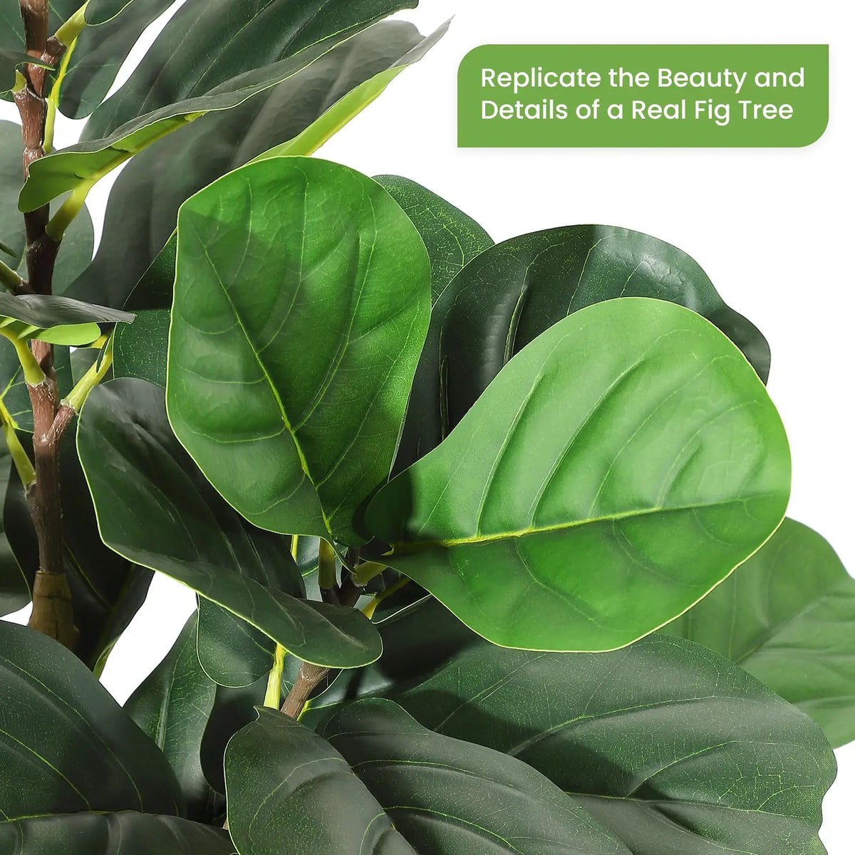 Artificial Fiddle Leaf Fig Tree With Potted Moss Home Decor