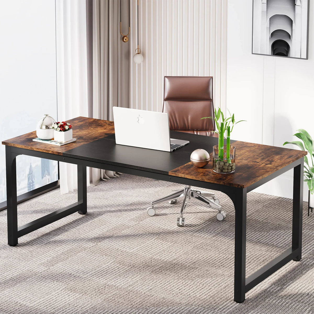 Tribesigns Modern Computer Desk For Home Office Large Workstation