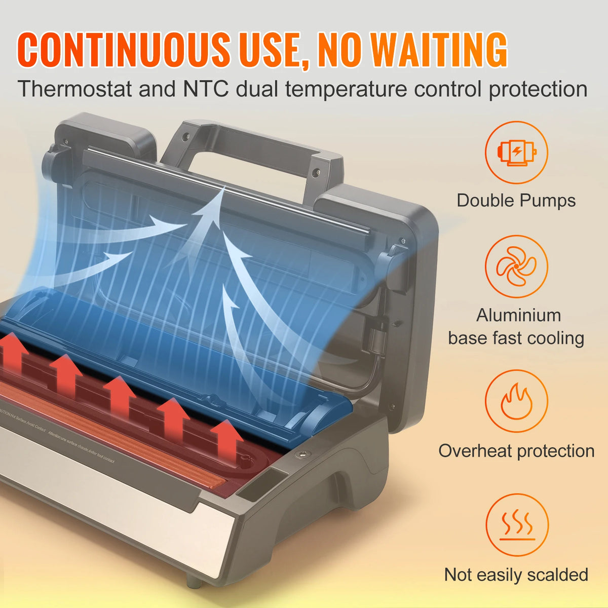 SucceBuy Vacuum Sealer Machine 130W 90Kpa With Free Vacuum Bags