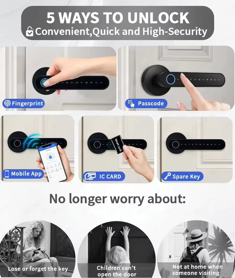 TTLock Smart Digital Door Lock With Fingerprint And Bluetooth Access