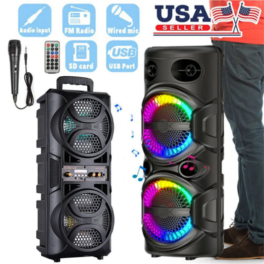 CURUK 3000W Portable Bluetooth Speaker Subwoofer Heavy Bass System