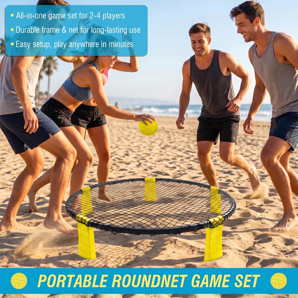 Roundnet Game Set With Net 2 Balls Portable Carry Bag
