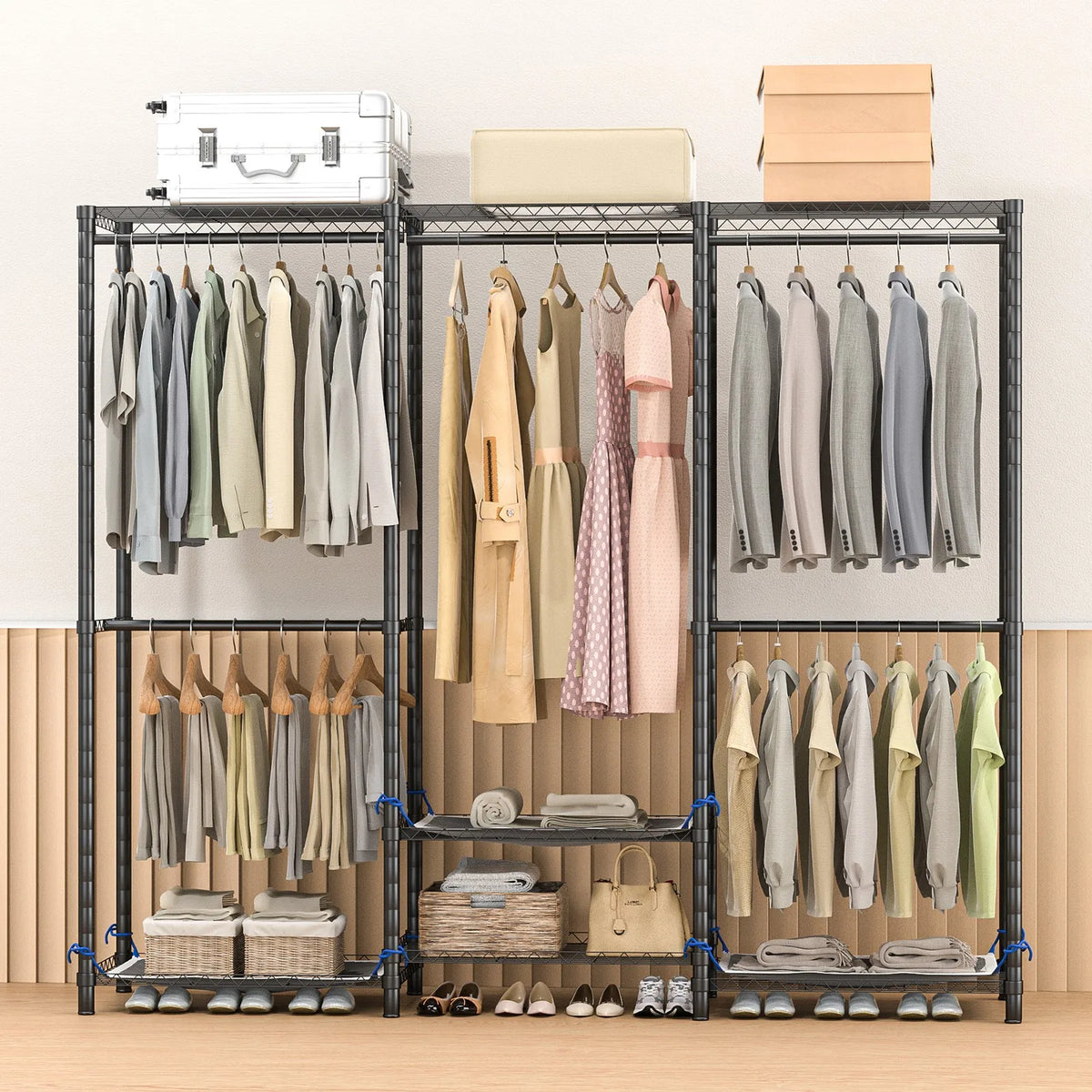 Freestanding Portable Wardrobe Clothes Rack Storage Organizer Heavy Duty 960 Lb