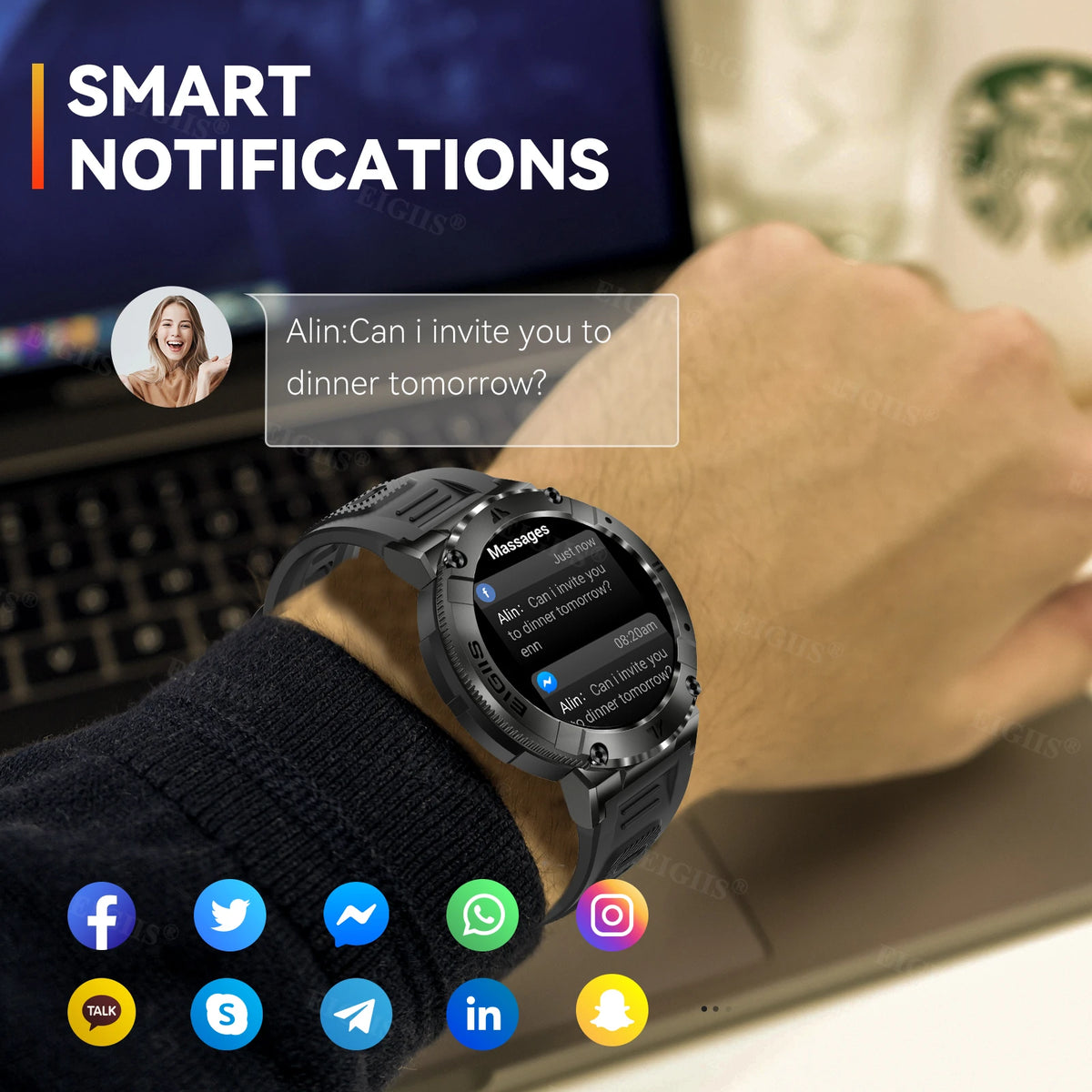 LaNikar Smartwatch TFT Display Bluetooth Calling Blood Pressure Health Monitor