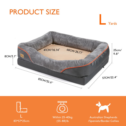 Bingopaw Anti Allergy Waterproof Dog Bed With Removable Fleece Cover